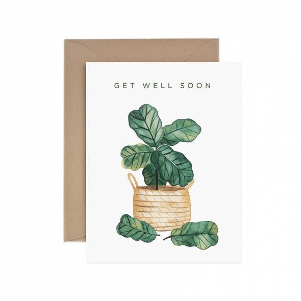 get well soon indoor plants Get Well Soon Fiddle Leaf Fig Card – Kacadas Beauty