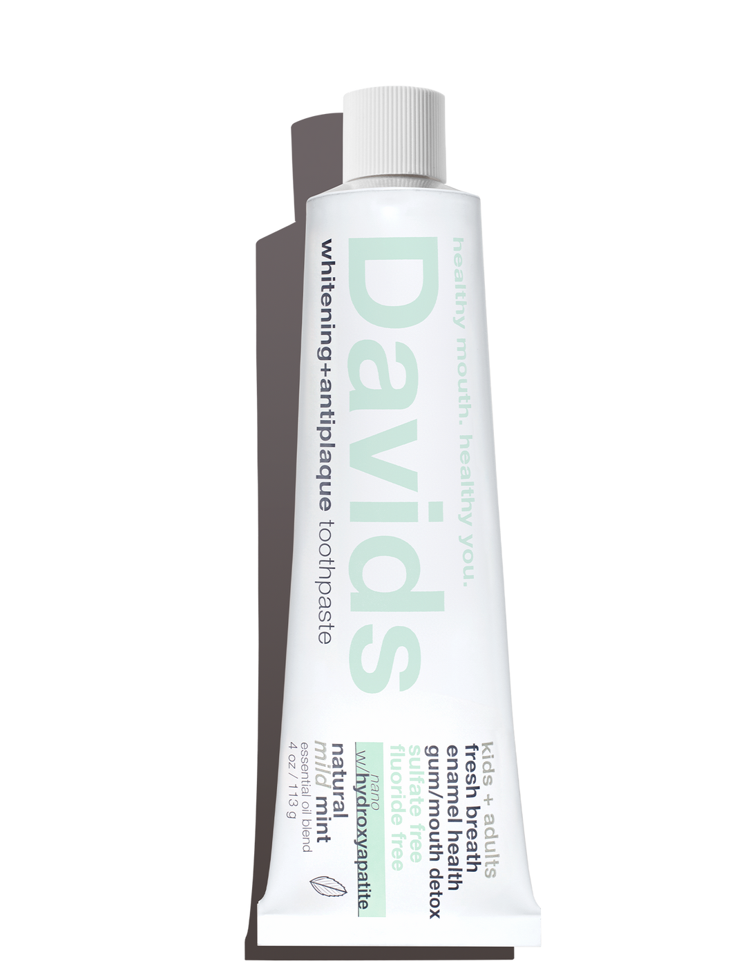 Davids kids + adults nano-hydroxyapatite premium toothpaste  /  mild mint / 4 oz