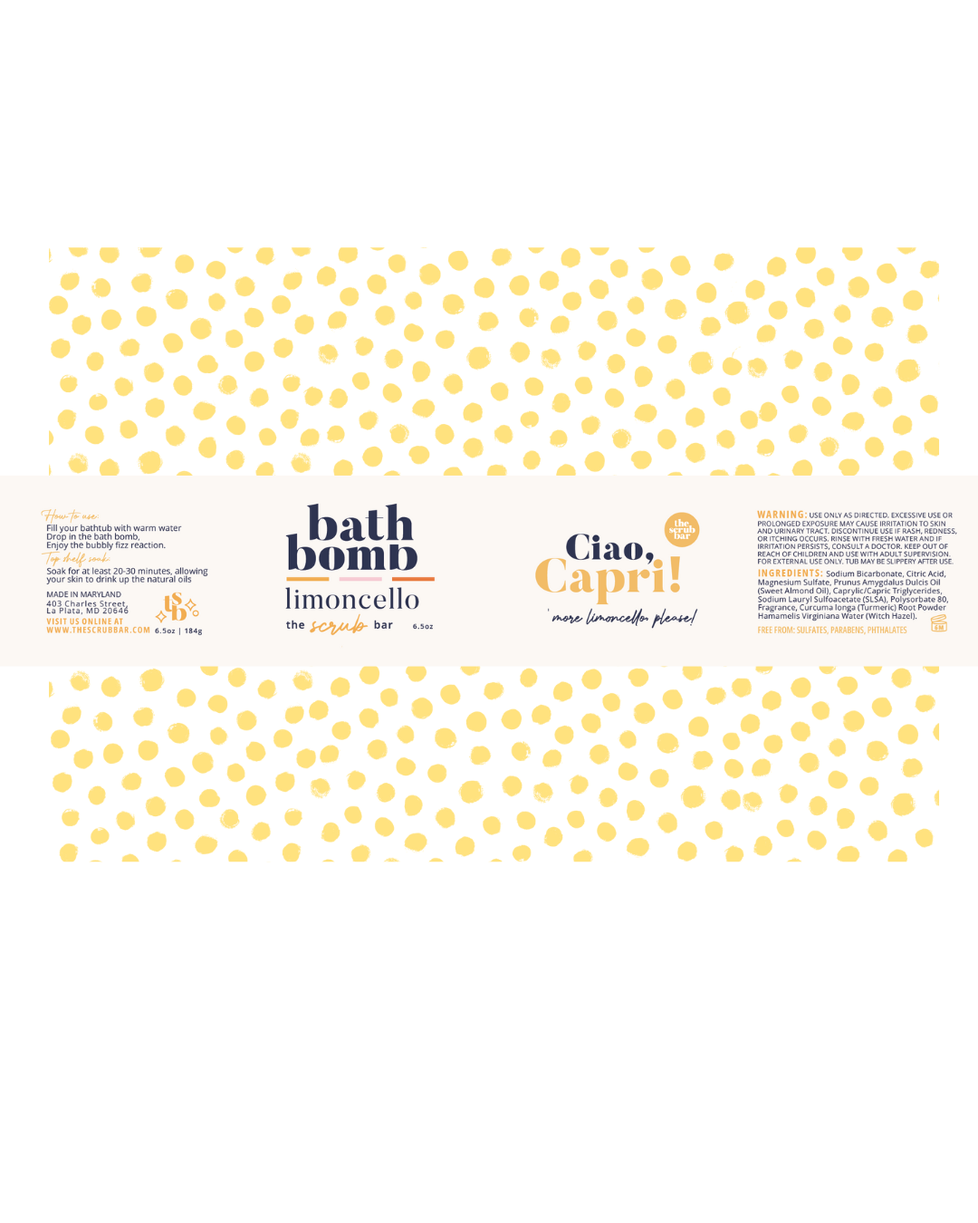 Bath Bomb - Ciao Capri | Limoncello